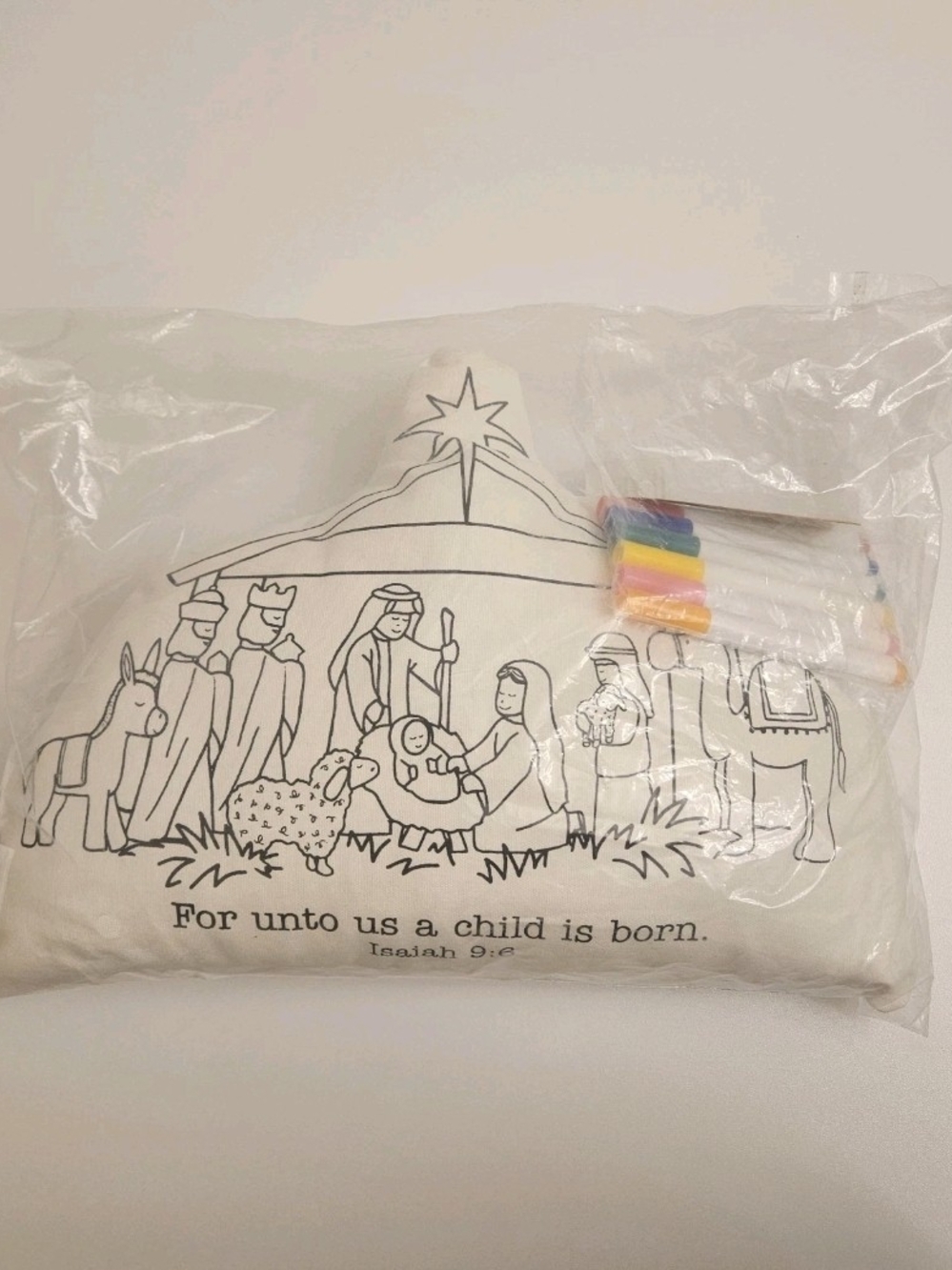 Kids Nativity Coloring Pillow Mud Pie Nativity Doodle Pillow Color Your Own